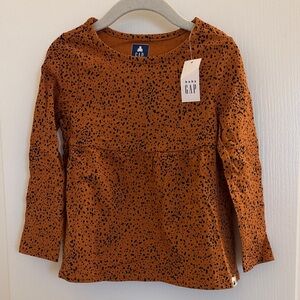 GAP Kids Spotted Brown Long Sleeve Tee